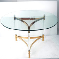 Modernt rostfritt stål soffbord med glas