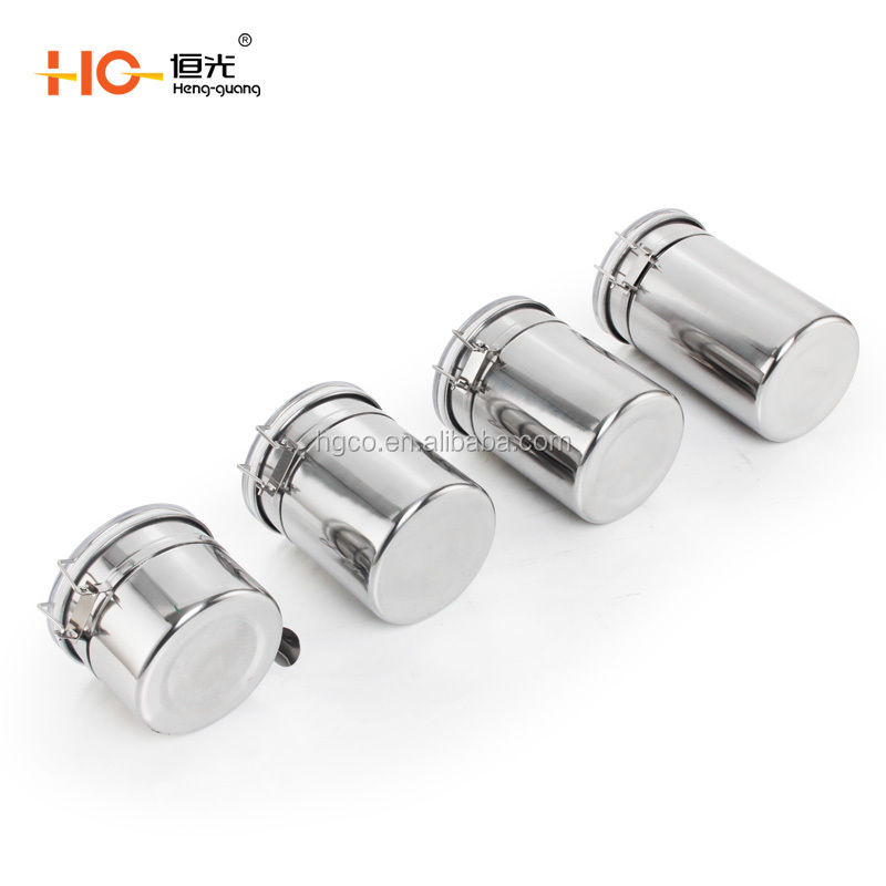 stainless steel airtight storage jar with lid kitchen canister sets