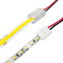 2-Pin 8mm Strip Wire Solderless Connectors for COB SMD LED Light Extension