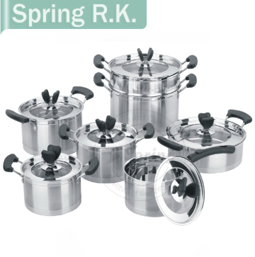 Professional Stainless Steel Cookware/13pcs Stainless Steel Camping Cookware Set