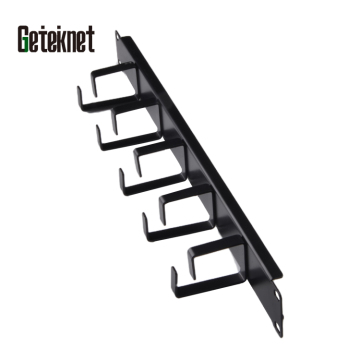 1U 19inch Metal 5 Rings Network Cable Manager Panel - Horizontal Networking Rack Cable Management
