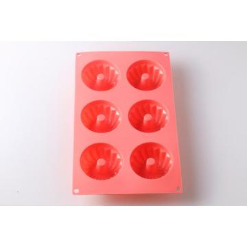 6 capacity flower silicone baking mold