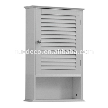 Bath white wall mouted cabinet single door shutter storage cabinet
