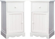 White Nightstand Set Of 2 Wooden Night Stand