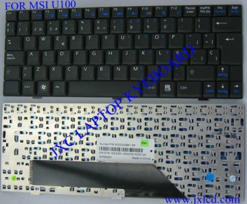 Spanish layout for MSI U100 Laptop Keyboard Model V02232BK1 Black