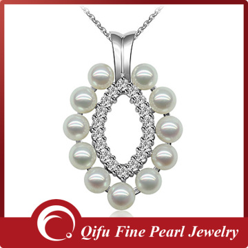 Fashion 925 Silver Multi Freshwater Pearls Pendants Necklaces