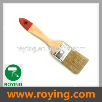 Wooden handle long bristles flat brush