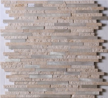Aluminium and stone mosaic tile