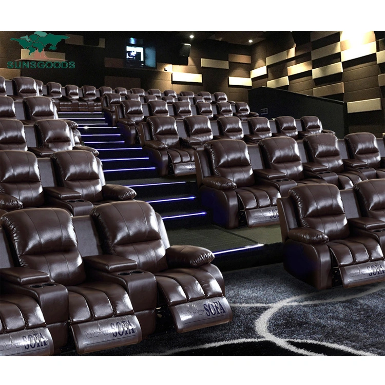 Home Theater Cinema Living Room Furniture Genuine Leather Recliner Sofa