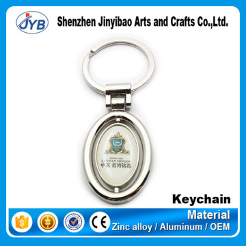 Cheapest custom printing logo keychain oval shape promotion keyring