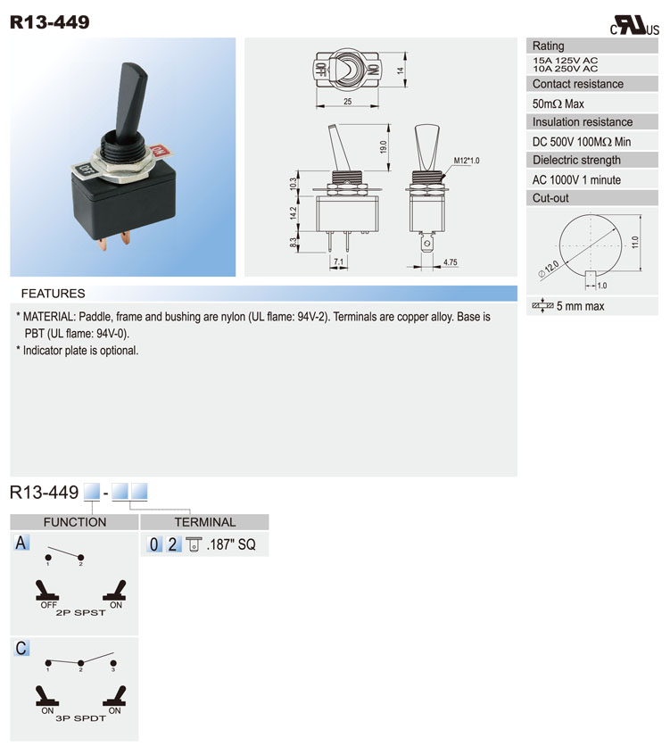 Waterproof Toggle Switches