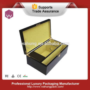 antique wood wine box varnished MDF wooden wine case made in China