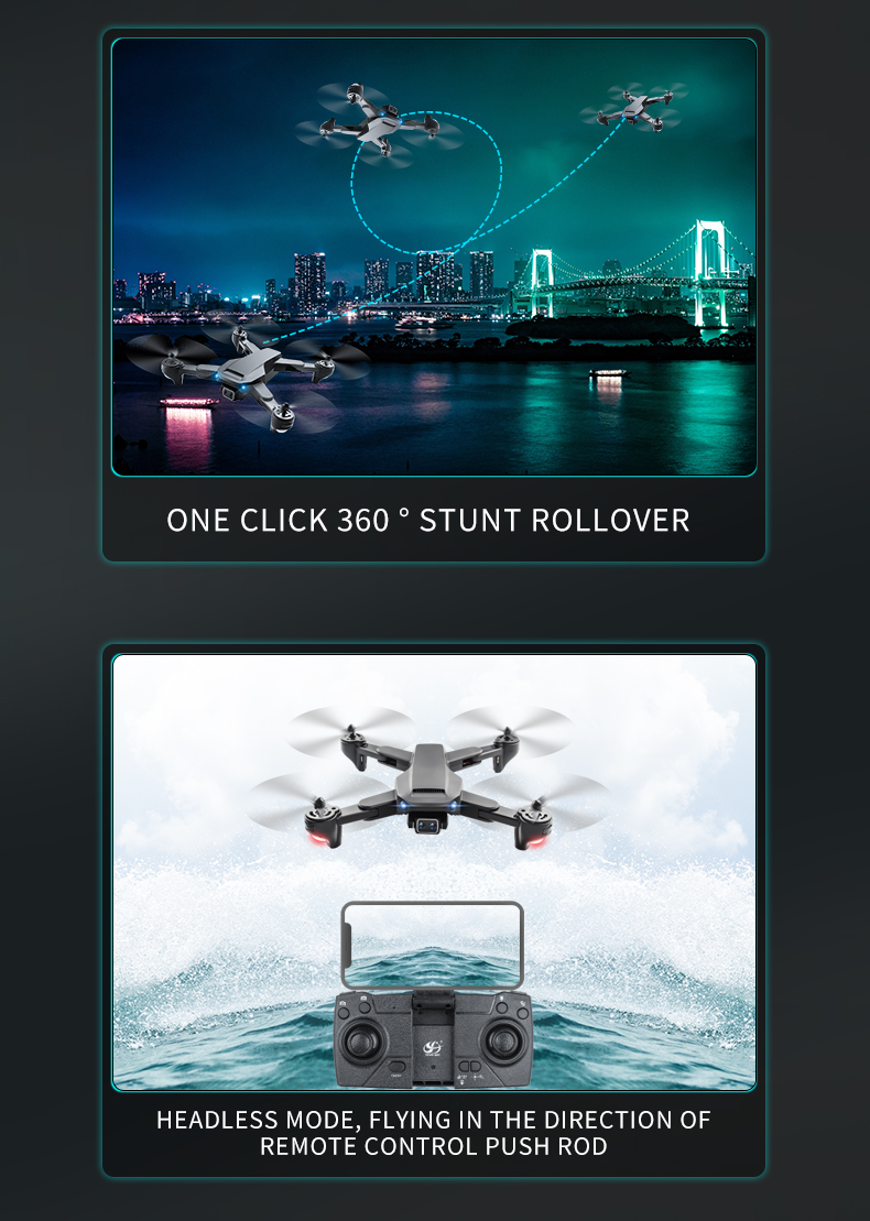 CSJ S186 Drone With 4K Photography Optical Flow Positioning 3-Sided Obstacle Avoidance Foldable Quadcopters Toys