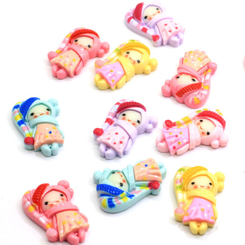 Χονδρικό Novel Cute Flat Back Kawaii Resin Cabochons Mini Girl Slime Resin Charms for Hair Bow Clips Εξωραϊσμός