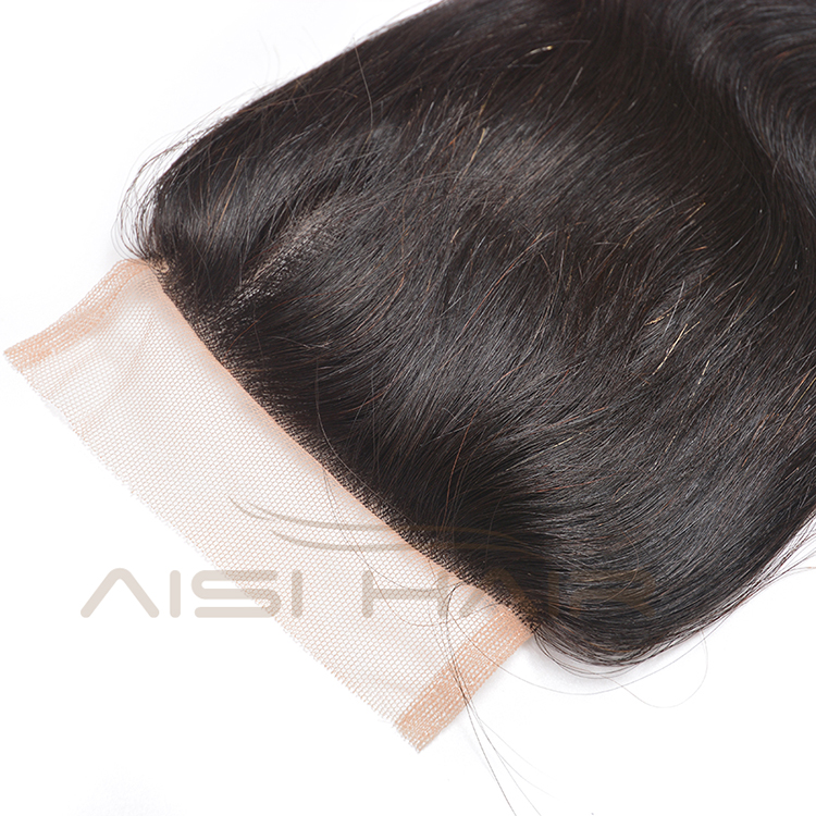 Aisi Hair Top Quality 14 Inch Long Body Wave 4X4 Lace Closure Brazilian Human Hair Extension For Women