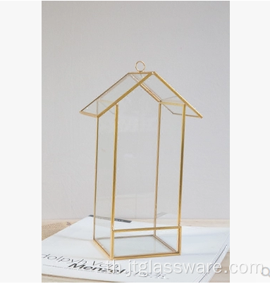 โรงงานขายร้อน Rose Gold Glass Terrarium Geometric