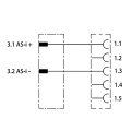 2Pin samic bierny dystrybutor as-i