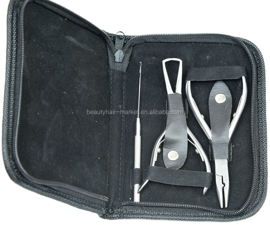 Hair Extensions Tools Stainless Steel Hair Extension Pliers Sets Kit with Hook Needle