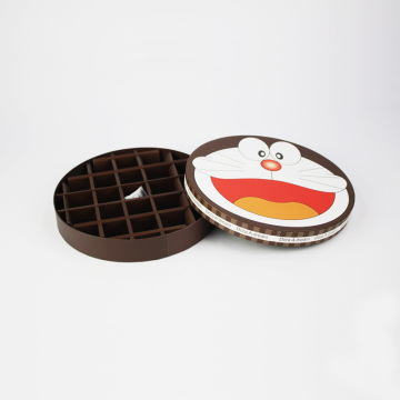 Cartoon Design Kids Love Round Chocolate Paper Box