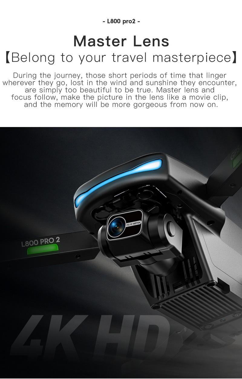 L800 PRO2 360 Laser Obstacle Avoidance Three Axis Gimbal Brushless GPS HD Aerial Photography Folding Quadcopter