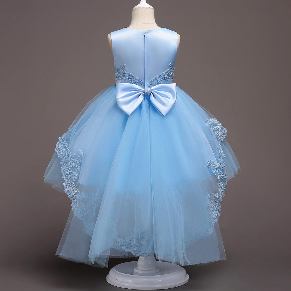 Hot Selling Wholesale Children Kids Girls Boutique Clothing flower Bowknot Girls party dresses