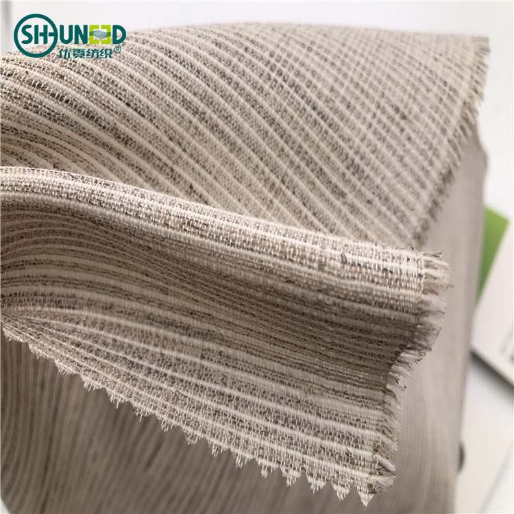 Chinese Factory High quality cotton canvas horse hair interlining for suit/bruckram interlining manufacturer for sale