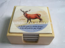 Round bulk custom marble coasters, Natural Stone coffee Cup Mats