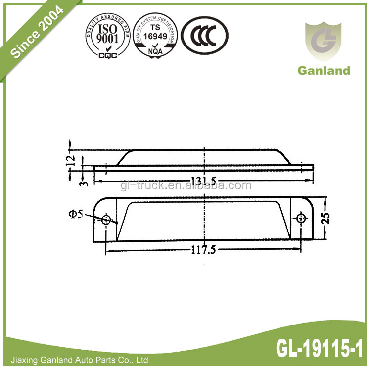 GL-19115-1 Plastic End cap for E track Rail with Install Holes