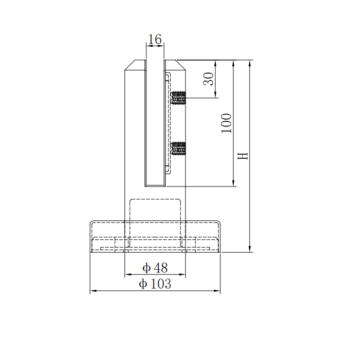 Supporto per base ringhiera per balcone in vetro professionale Supporto per base in vetro tondo in acciaio inossidabile