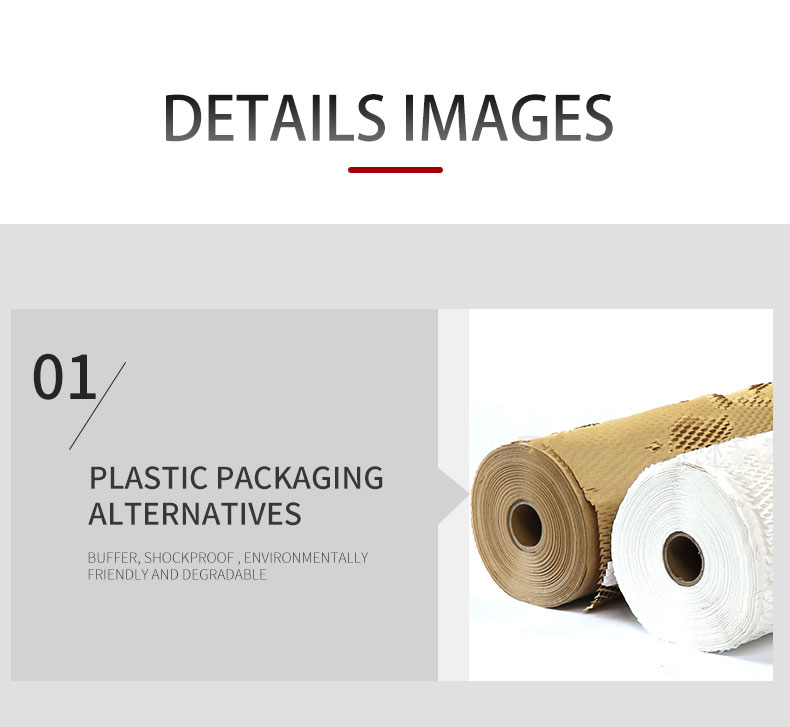 Eco Friendly Bubble Cushion Wrap Recyclable Custom Size Honeycomb Packaging Paper White Honeycomb Cushion Paper Roll