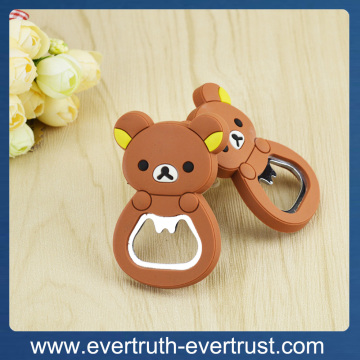 custom stainless steel magnet cartoon bear bottle opener