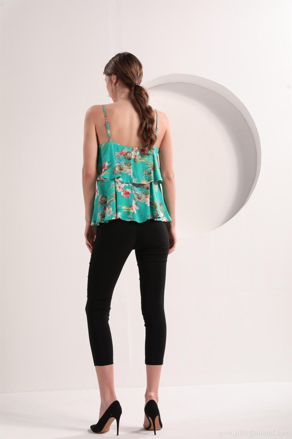 Women's Tiered Floral Print Top