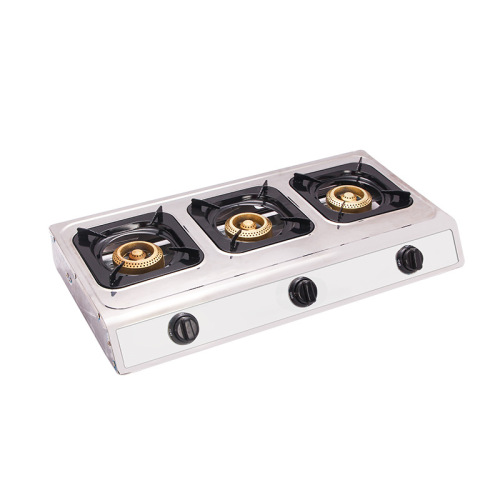 3 Burner Tabletop Gas spis rostfritt stål