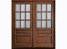 Waterproof Custom Timber Doors With Natural Wood Veneer Frame