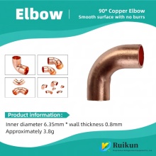 Copper 90° Equal Elbows for HVAC & Refrigeration