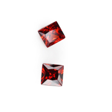 Red Gemstone Garnet Square Princess Cutting Gemstones