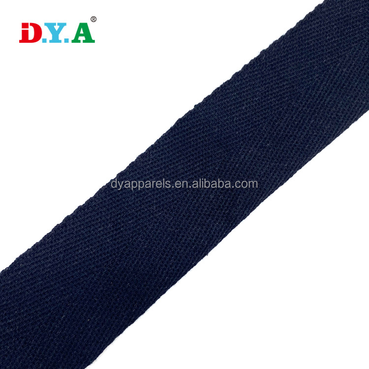 Customize eco-friendly herringbone cotton tape 3.8 cm logo printed cotton twill herringbone webbing tape