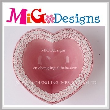 wedding decoration heart shape plate pink ceramic heart shape plate