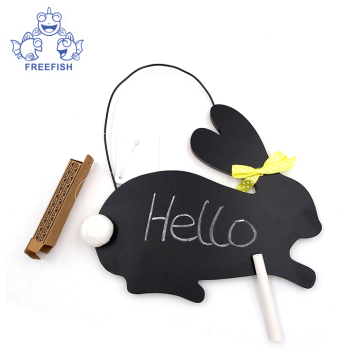 Rabbit shape wooden chalk board