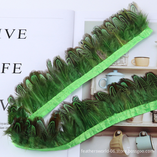 Colorful Chicken and Pheasant Feather Fringe Trim for Crafting, DIY Costumes, and Sewing Projects