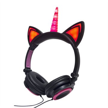 Regalo de Navidad Auriculares con cable de unicornio lindo