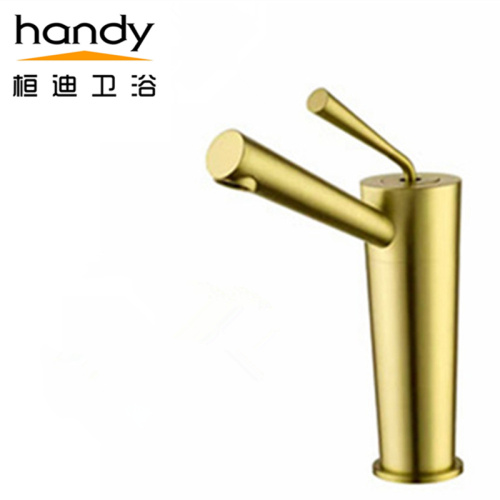 Light luxury brushed golden wash basin faucet