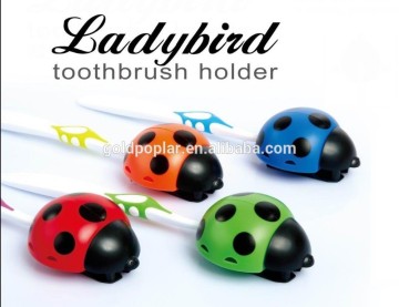 Ladybird design plastic single toothbrush holders