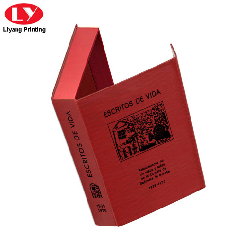 Embalaje de caja de joyería magnética de cartón de textura roja