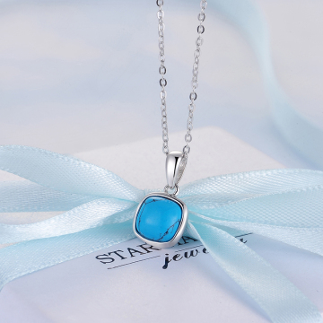 High quality blue turquoise pendant silver jewelry