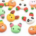 Cartoon Dierenkop Met Fruit Oren Hars Cabochon 100 Kunstmatige Konijn Panda Ambachten Charms Diy Art Decor Sieraden Maken Winkel