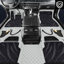 Full leather breathable car floor mats