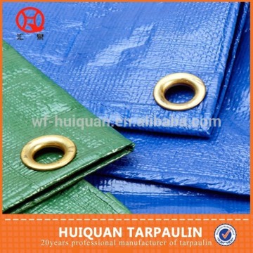 230gsm D-Ring Sliver/Green Poly Tarpaulin