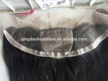 Qingdao supplier brazilian human hair silk base closures lace frontal