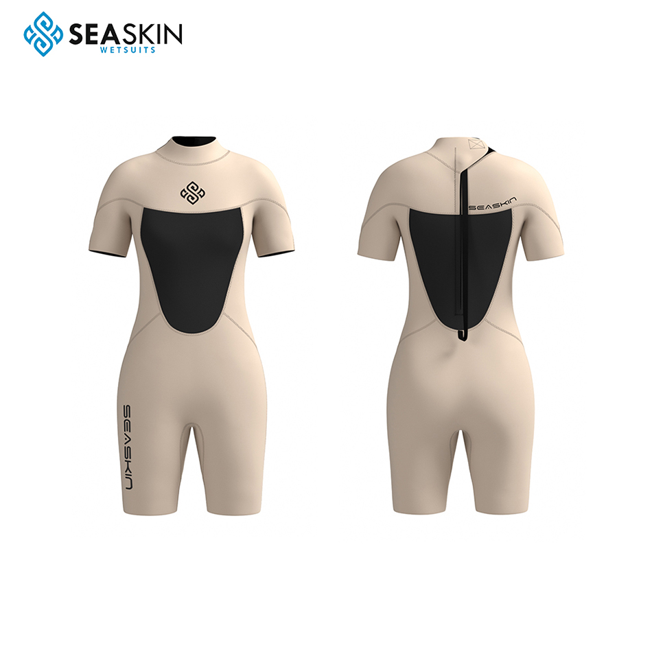 Seaskin Women&#39;s 3mm Shorty Wetsuit Dalış Sörfü